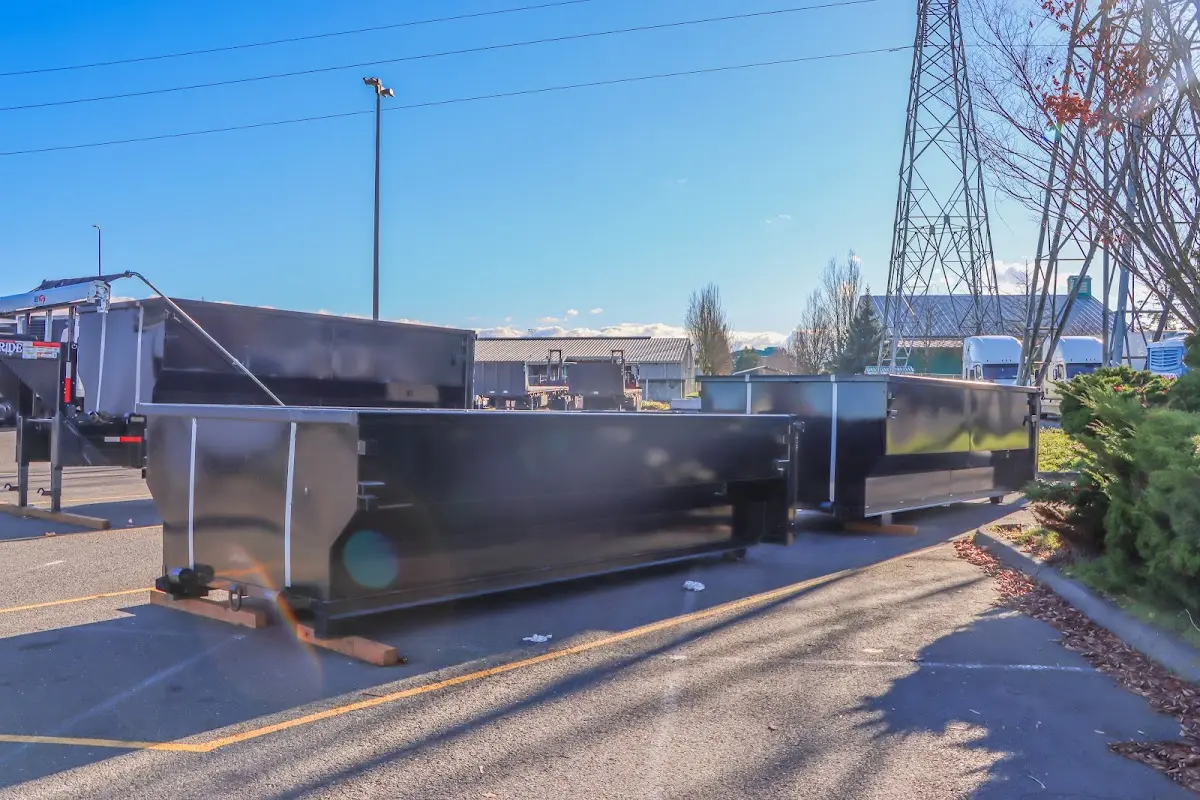 Roll-off dumpster ready for waste disposal at job site for 2 Yard Dumpster Rental in El Paso de Robles (Paso Robles)